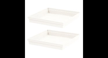 EDA Bloempot Toscane onderschaal - 2x - wit - L33 x B33 x H5 cm