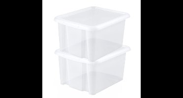 EDA Opbergbox 30L - 8x - wit - stapelbaar - L44 x B36 x H25 cm