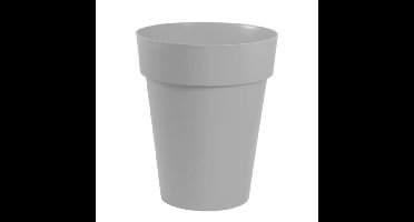 EDA Toscane Bloempot - kunststof - grijs - D20xH17cm - binnen/buiten