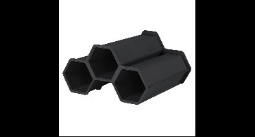 EDA Wijnrek - 3x flessen - L34 x B31 x H18 cm - zwart