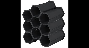 EDA Wijnrek - 9x flessen - L34 x B31 x H18 cm - zwart