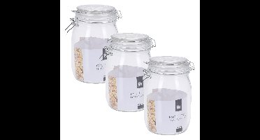 EH keuken voedsel opslagpotten - 3x - 1000 ML - beugel sluiting - glas