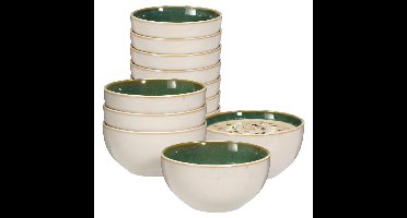 EH soepkom Kenji - set 12x - groen - 14 x 7 cm - 580 ml
