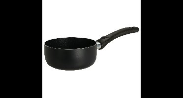 EH Steelpannen/sauspannen set van 2 formaten - zwart - Dia 14/18 cm