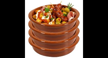EH Tapas schaaltje - 4x - Murcia - terracotta - 18 cm