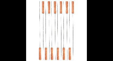 Elite BBQ/barbecue spiesen/vleespennen - 12x - metaal/hout - 39 cm