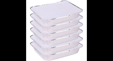 Elite Meal prep bewaar bakjes - Aluminium - 8x - 33 x 25 x 5 cm - met deksel
