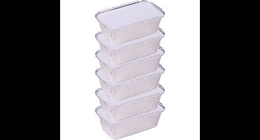 Elite Meal prep bewaar bakjes - Aluminium - 9x - 25 x 15 x 7 cm - met deksel
