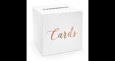 Enveloppendoos wit / rosegoud - Cards - 24 cm - Bruiloft