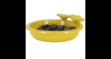 Esschert Design Bijen- en vlinder drinkschaal - geel - 27 x 27 x 9 cm