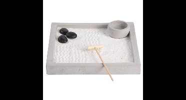 Esschert Design Japanse zen tuin - thuis/kantoor - grijs - 20 x 20 cm