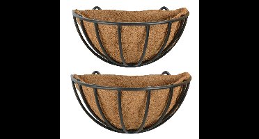 Esschert Design Plantenmand - 2x - hangend - metaal - 35 x 20 cm