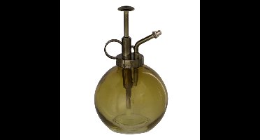 Esschert Design plantenspuit/vernevelaar - glas - olijfgroen/brons - 16.5 cm