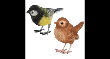 Esschert Design tuinvogel beeldjes set - 2x - ca 10 cm - vogels