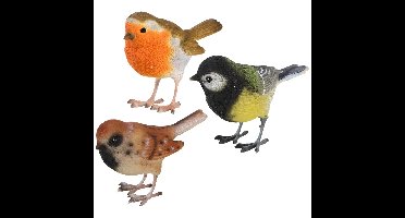 Esschert Design tuinvogel beeldjes set - 3x - ca 10 cm - vogels