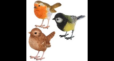 Esschert Design tuinvogel beeldjes set - 3x - ca 10 cm - vogels