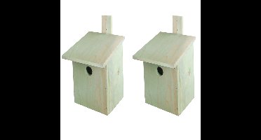 Esschert Design Vogelhuisje DIY - 2x - hout - doe-het-zelf - 23 cm