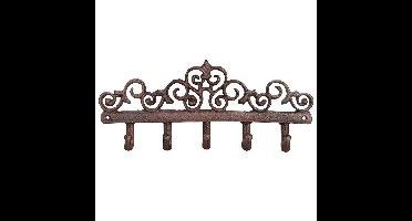Esschert Design Wandkapstok - gietijzer - bruin - 5 haken - 32 cm