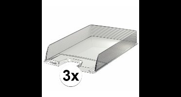 Esselte Brievenbakje/postvakje - 3x - transparant A4 formaat - stapelbaar
