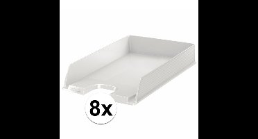 Esselte Brievenbakje/postvakje - 8x - wit A4 formaat - stapelbaar