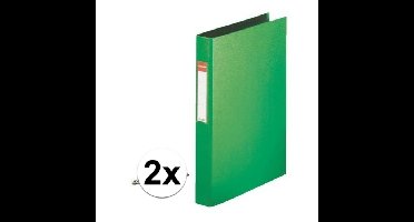 Esselte Ringband mappen/ordners - 2x - groen - A4 - kantoorartikelen