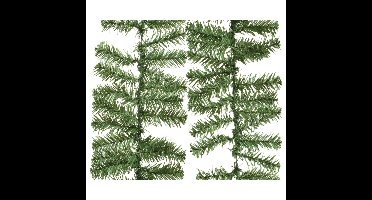 Everlands Dennen guirlande - 2x - groen - 270 cm - D9,5 cm