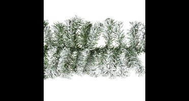 Everlands Dennen guirlande - groen - met sneeuw - 270 cm - D9,5 cm