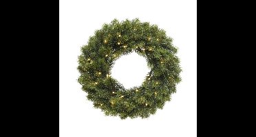 Everlands Dennenkrans - 40 cm - met verlichting - deurkransen