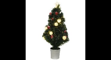 Everlands Kunst kerstboom - fiber - met verlichting - 90 cm