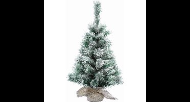 Everlands mini kunst kerstboom/kunstboom - 60 cm - besneeuwd