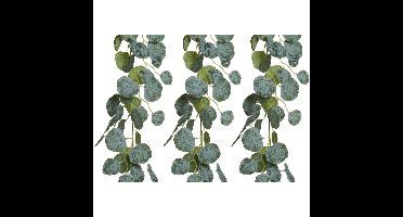 Everlands Planten slinger - 3x - bladeren slinger - kunstplant - groen - 180 cm