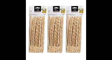 Excellent Houseware BBQ Sate/spiesjes prikkers - 150x - bamboe - 25 cm