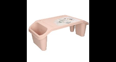 Excellent Houseware Bedtafel - kunststof - lichtroze - L60 x B30 x H21 cm - dienblad