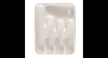 Excellent Houseware Bestekbak/keuken Organizer - 5-Vaks - Creme - 33,5 x 26,5 x 3,5 cm