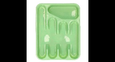 Excellent Houseware Bestekbak/keuken Organizer - 5-Vaks - Groen - 33,5 x 26,5 x 3,5 cm