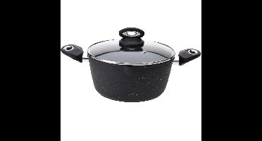Excellent Houseware braadpan - zwart - met anti-aanbak laag - D24 cm