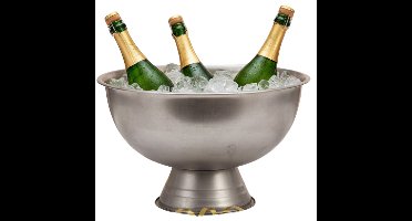 Excellent Houseware Champagnekoeler - op voet - rvs - 39 x 24 cm