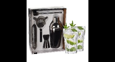Excellent Houseware cocktails maken set 5-delig met 4x Mojito glazen
