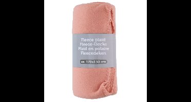 Excellent Houseware Deken-plaid - polyester roze - 170x130 cm