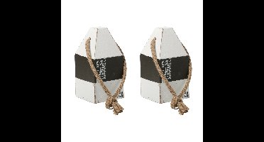 Excellent Houseware Deurstopper - 2x - havenpaal hout met touw 18 cm