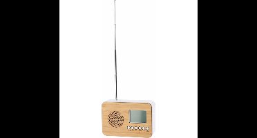 Excellent Houseware Digitale wekker - naturel - kunststof - 14cm