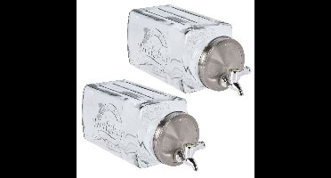 Excellent Houseware Drankdispenser/limonade/sap dispenser - 2x - glas - 3 liter - 14 x 32 cm