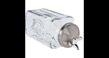 Excellent Houseware Drankdispenser/limonade/sap dispenser - glas - 3 liter - 14 x 26 cm