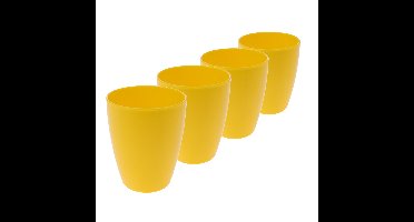 Excellent Houseware drinkbekers - 6x - kunststof - 340 ml - geel