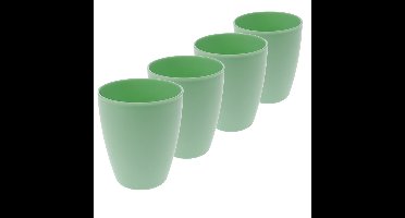 Excellent Houseware drinkbekers - 6x - kunststof - 340 ml - groen
