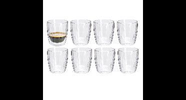 Excellent Houseware dubbelwandige koffieglazen - 8x - 100 ml