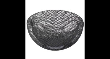 Excellent Houseware Fruitschaal - Zwart - metaal - 25 cm - fruitmand