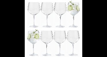 Excellent Houseware Gin Tonic glazen - 8x stuks - glas - 610 ml
