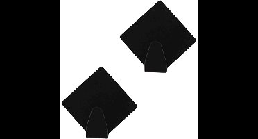 Excellent Houseware Handdoekhaakjes - zwart - 8x - RVS - zelfklevend