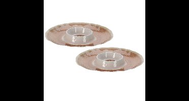 Excellent Houseware Hapjes / Tapas serveerschaal - 2x - beige - D35 cm